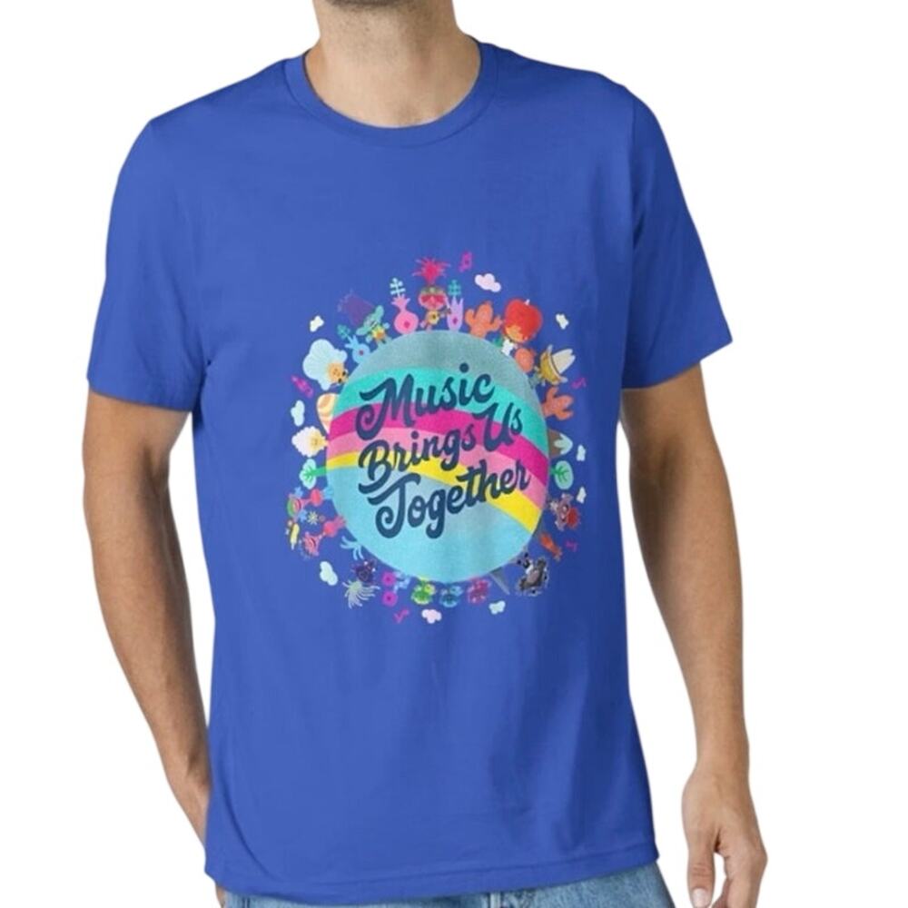 TROLLS World Tour Music Brings Us Together T-Shirt Tee, Size Medium